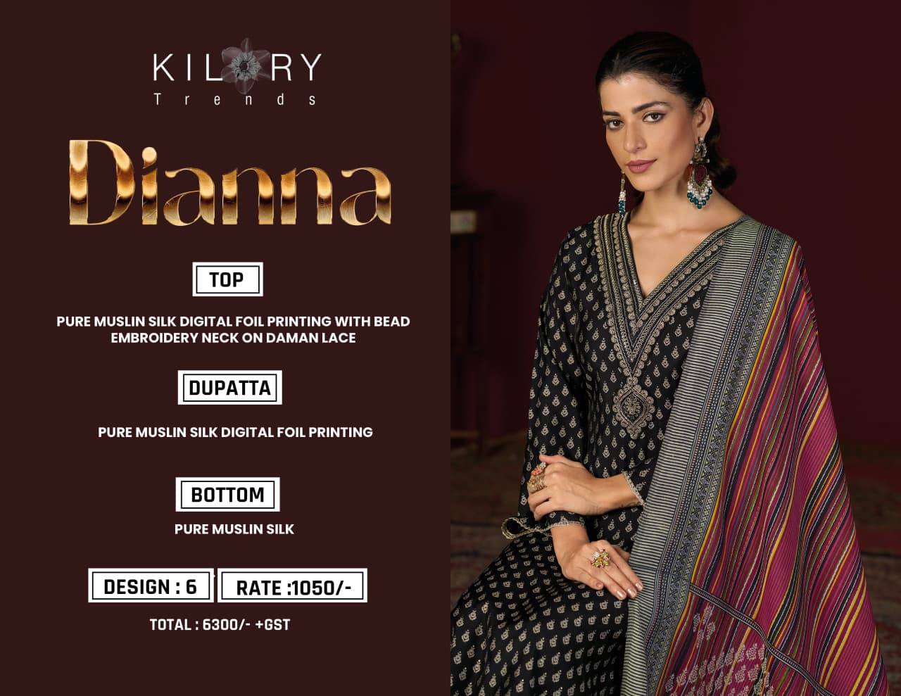 Kilory trends dianna low cost dress materials wholesalers